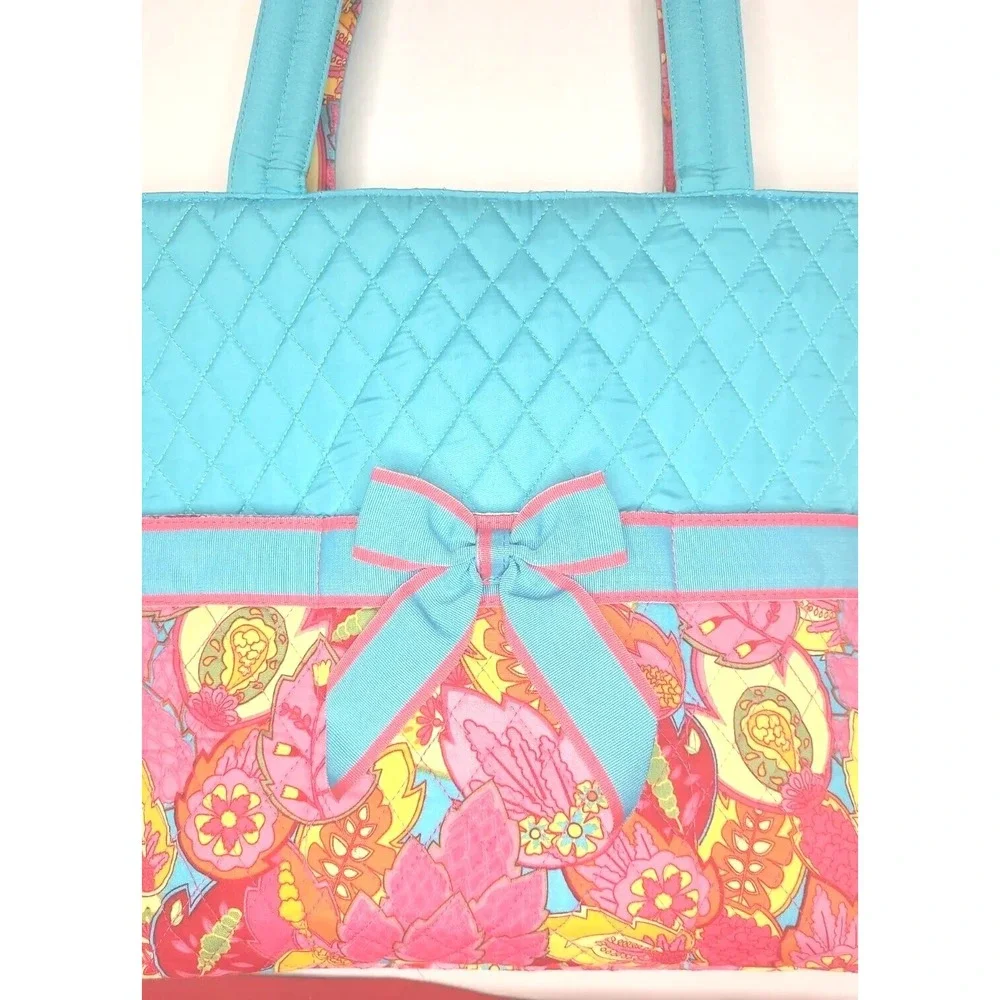 Belvah New Pink Blue Floral Diaper Bag w Changing Pad & Small Wipe Bag Baby Gift